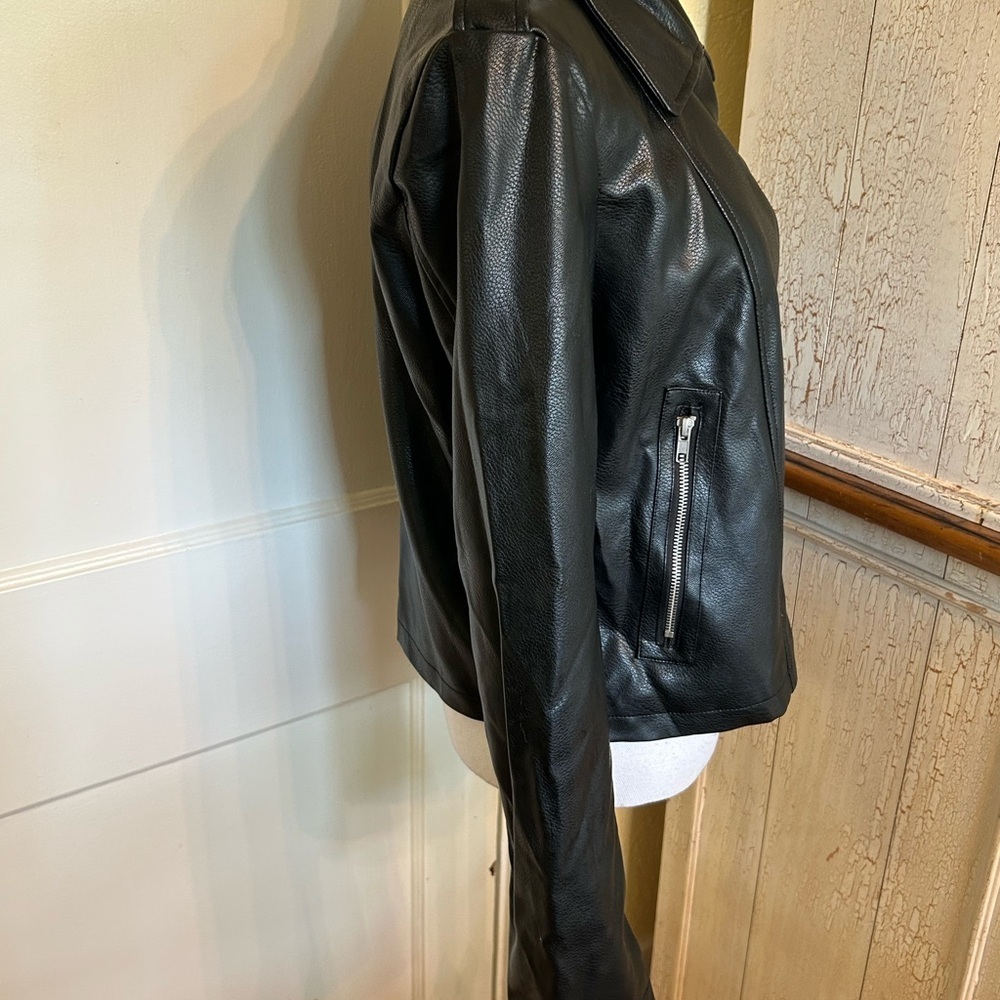 ASOS Faux Leather Moto Jacket with Asymmetrical Zipper - Picture 8 of 15